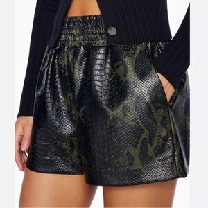 Ramy Brook XS Skylar Faux Leather Snakeskin Shorts ~ Modern Art to Wear